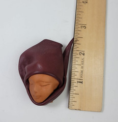 Vtg Hand Tooled Leather Artisan Lady Face Brooch Artist Signed 1.5×2 inch Ethnic