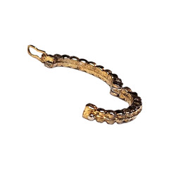 Vintage Textured Gold Tone Oval Holder Scarf Ring Clip Handkerchief 1″ Retro GUC