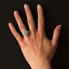 Art Deco Antique 2.20Ct White Diamond Vintage Engagement Ring 14K Yellow Gold FN