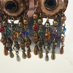 VTG NOS Gold Waterfall Chandelier Clip on Earrings 80 90s Deadstock Runway Lot 6