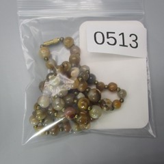 Vintage Stone Bead Necklace Gold Tone 24 Inch