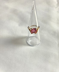 Vtg Uncas Art Deco Pink Topaz Ladies Cocktail Sz 6 Ring R15