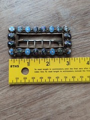 Antique 19th Century Gilt Enamel Victorian Belt Buckle Scarf Clasp