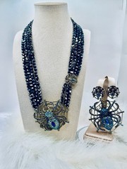 HEIDI DAUS! “Entangled Elegance” A Spider* Spinning It’s Web Necklace/Earring’s