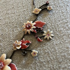New necklace ceramic Jewelry, with rhinestones vintage style modern NWT