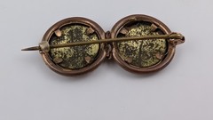 Victorian Double Portrait Photo Brooch Pin Antique Two Kids C Clasp 1.5″