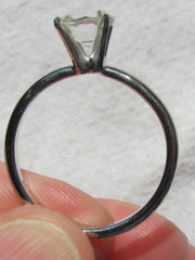 Antique Uncas Mfg Co. Cubic Zirconia Solitaire Ring U with Arrow Stamp Size 8.5