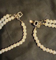 1 Necklace Heart ,Stone – Middle Little Stones Around – 3 Strands Claw Clasp