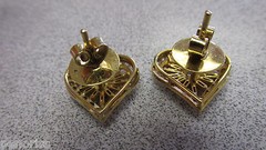 Stunning Beautiful Large Heart Shape Diamond Earrings 14k Gold Make OIffer