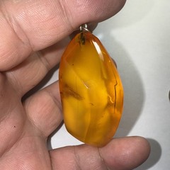 Pendant Amber Baltic Egg Yoke Big 2.25” Piece 15.5 Grams Antique