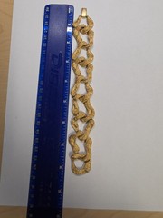 Vintage P.E.P. Erwin Pearl Chunky Gold Bracelet 70s-80s