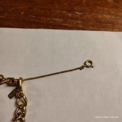 VINTAGE MONET GOLD TONE BRACELET WITH 6 CHARMS AND SAFETY CHAIN 4 leaf clover