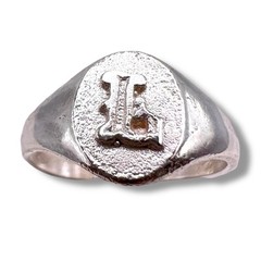 Initial Letter L Signet 925 Sterling Silver Child Woman Pinky Ring Size 3.25