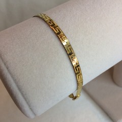 18K yellow gold over sterling silver 3.6MM Greek key herringbone bracelet NEW