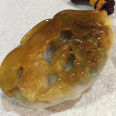 Certified 100% Natural Vintage Grade A Jade Jadeite Flower Statue Pendant #P937