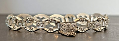 Marcasite Oval Link Sterling 7″ Bracelet Safety Chain 15 Grams Butterfly Clasp