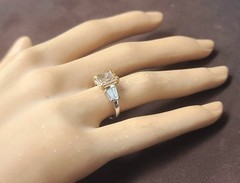 Vintage Platinum Engagement Ring 2.34ct.Natural Champagne Radiant Diamond GIA