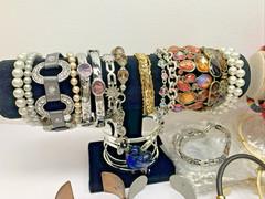 Lot of 70 Bracelets Vintage To Modern Variety of Color Styles Costume Jewelry