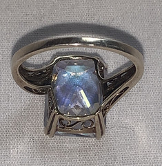Vintage Gold Over Sterling Mercury Mist Topaz? Ring with Blue Accent Stones