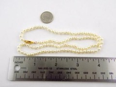 14k Yellow Gold and Pearl Knotted Strand Necklace 17.75 Inches Long 10g