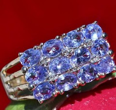 10k yellow gold ring 1.79ct treated tanzanite diamond size 7 vintage 3.6gr