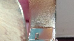 Vintage Trifari Crown Gold Tone Metal Hinged Clamp Bracelet