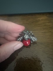 Joan Rivers Vintage Interchangeable Bee Brooch With 9 Colored Bottoms