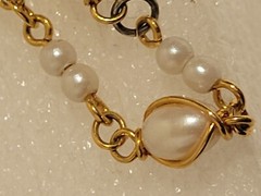 Trifari Goldtone and Faux Pearl Bracelet (1955-1969)