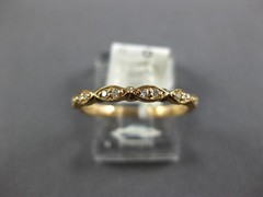 .09CT DIAMOND 14KT YELLOW GOLD 3D 2MM MARQUISE SHAPE FILIGREE ANNIVERSARY RING