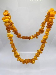 Vintage necklace Natural Amber Egg Yolk Baltic Beads