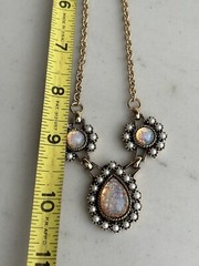 Vintage SARAH COVENTRY Empress Faux Fire Opal Glass Pearl Bead Necklace