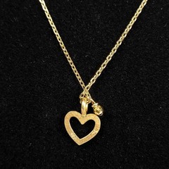 VTG 1/20 14K Gold Filled and 925 Sterling Silver Dainty Heart Pendant Necklace