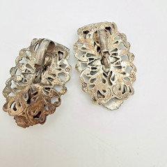 VTG Art Deco Egyptian Revival Goddess Earrings Pot Metal Statement 1.75″