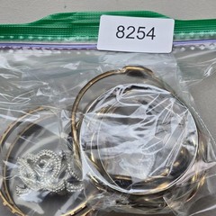 Bracelet Lot MOP Silver Tone Gold Tone Stackable Bangles Adjustable Layering