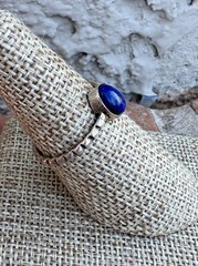 Vintage Sterling Silver Lapis Stacking Ring Size 8.5