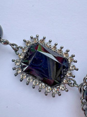 Vintage Premier Designs Crochet Black Pendant Necklace Brooch RETIRED