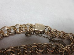 JB 12K GOLD FILLED DOUBLE LINK BRACELET WITH SAFETY CHAIN #23