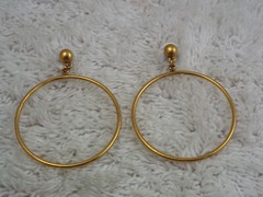 Goldtone Ring Hoop Pierced Earrings (K36)