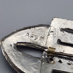 Vtg Apex Pot Metal Brooch Art Deco Bar Pin Rhinestones Large Silver Tone READ
