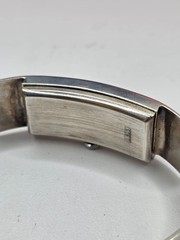 Vintage Sterling silver Italian Le Monde 17 rubies bangle wrist watch