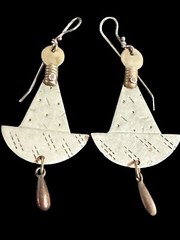 Thomas Mann Design Artisan Signed Techno-Romantic Dangle Earrings Vintage 1980’s
