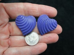 Vintage 1980’s Royal Purple Heart Pierced Earrings