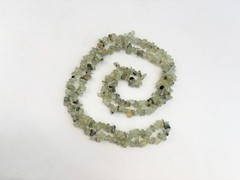 Prehnite Beaded Chip Long Stranded Vintage Green Necklace – 36″