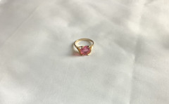 Vtg Uncas Art Deco Pink Topaz Ladies Cocktail Sz 6 Ring R15