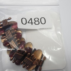 Vintage Copper Enamel Bracelet Panel Red MCM