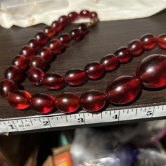 Vintage 110g Stunning Red Bakelite Necklace Cherry Juice Beads Tested Magnetic