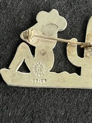 Sterling Silver Pin Made In Taxco, Mexico Sleeping Man & Cactus