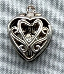 Vintage Sterling Silver Heart Ring Box Charm Opens Wedding Anniversary Band