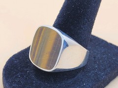 Vintage Taxco Mexico Sterling Silver 925 Tiger’s Eye Ring Sz 9.75 Unisex 13.1gr