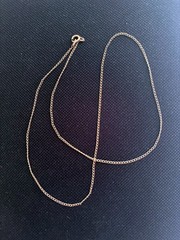 Vintage 12K Gold-Filled Curb Link Chain Necklace, 16″, Delicate – FREE SHIPPING